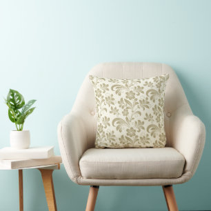 Elegante gouden barokke wijnranken bloemenslinger kussen