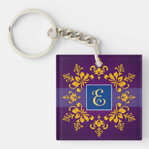 Elegante Gouden Barokletter E Sleutelhanger