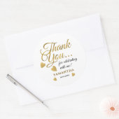 Elegante Gouden Bedankt Typografie Feest Favor Ronde Sticker (Envelop)