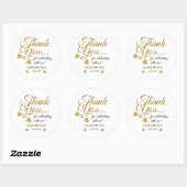 Elegante Gouden Bedankt Typografie Feest Favor Ronde Sticker (Vel)