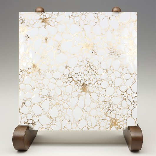 Elegante Gouden Bellenaderen Marmeren Stijl Tegeltje