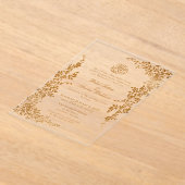 Elegante gouden blad islamitische bruiloft acryl uitnodigingen (Laagn)