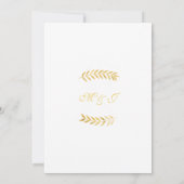 Elegante Gouden Bladeren Gouden en Bruine bruiloft Kaart (Achterkant)