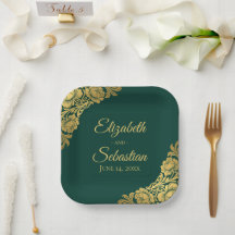 Elegante Gouden Bloem Bruiloft