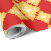 Elegante gouden bloem geometrisch naadloos patroon cadeaupapier (Rol Hoek)