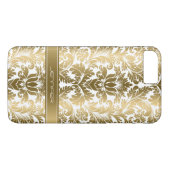 Elegante gouden bloemdamast 2 witte achtergrond Case-Mate iPhone case (Achterkant (Horizontaal))