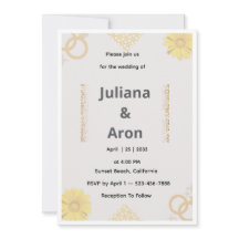 Elegante gouden bloemen bruiloftsinvatie - Chic go