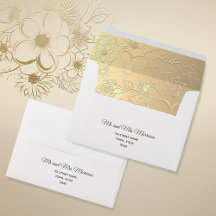 Elegante Gouden Bloemige Bruiloft
