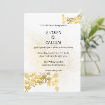 Elegante gouden bloemige minimalistische trouwuitn