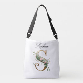 Elegante Gouden Bloemletter S Schoudertas Crossbody Tas