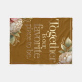 Elegante Gouden Bloemtypografie Fleece Deken (Voorkant (Horizontaal))