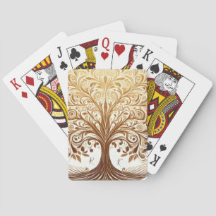Elegante Gouden Boom des Levens Spirituele Viering Pokerkaarten