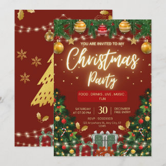 Elegante Gouden Boom | Kerstvakantiefeest Kaart