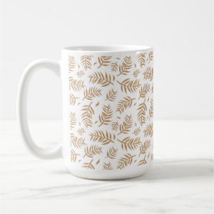 Elegante gouden botanische bladpatroon mok