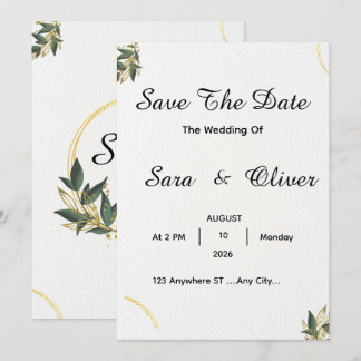 Elegante Gouden Botanische Cirkel Save The Date