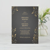 Elegante Gouden Botanische Donkere Kaart (Staand voorkant)