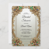 Elegante gouden bruidsdoucheuitnodiging kaart (Voorkant)