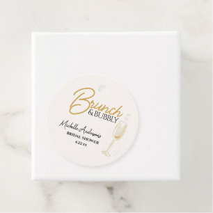 Elegante Gouden Bruiloft Brunch & Mousserende Wijn Bedankjes Labels