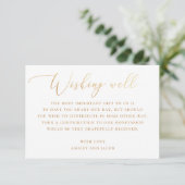 Elegante gouden bruiloft | Honeymoon Wishing Well Informatiekaartje (Staand voorkant)