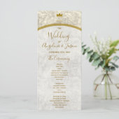 Elegante Gouden Bruiloft Programma (Staand voorkant)