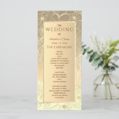 Elegante Gouden Bruiloft Programma (Staand voorkant)