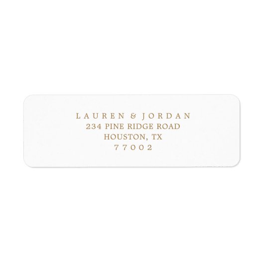 Elegante gouden bruiloft retour adres labels (Voorkant)