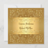 Elegante gouden bruiloft uitnodiging (Voorkant)