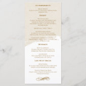 Elegante gouden bruiloftsmenu in script programma (Achterkant)