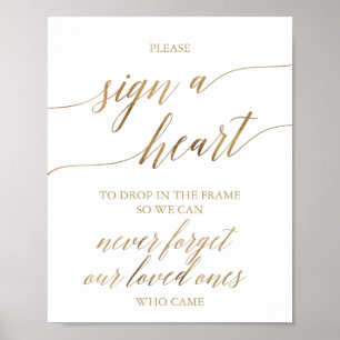 Elegante Gouden Calligrafie Gelieve een Hart te On Poster