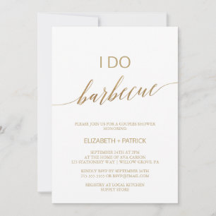 Elegante Gouden Calligrafie Ik Doe Barbecue Kaart
