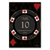 Elegante Gouden Casino Pokerchip Bruiloft Kaart (Voorkant)