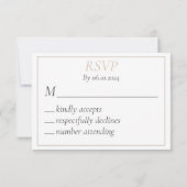Elegante gouden champagne RSVP-reactiekaart RSVP Kaartje (Achterkant)