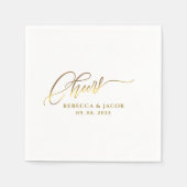 Elegante Gouden Cheers Calligrafie Lettertype  Servet (Voorkant)