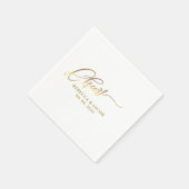 Elegante Gouden Cheers Calligrafie Lettertype  Servet (Hoek)