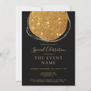 Elegante Gouden Cirkel Zwarte Chic Kaart
