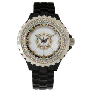 Elegante Gouden Cirkelvormige Lijst Horloge