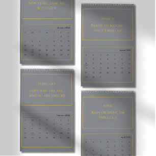 Elegante Gouden Citatkalender 2026 Kalender