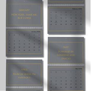 Elegante Gouden Citatkalender 2026 Kalender