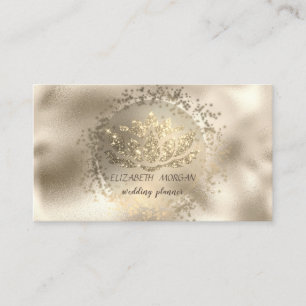 Elegante gouden confetti glitters lotus metaalacht visitekaartje