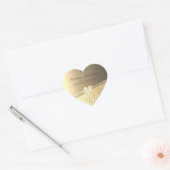 Elegante gouden confetti, lint jubileum hart sticker (Envelop)