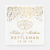 Elegante gouden Confetti op witte achtergrond Servetten (Voorkant)
