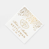 Elegante gouden Confetti op witte achtergrond Servetten (Hoek)