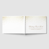 Elegante gouden Confetti Stippen witte bruiloft Gastenboek (Volledig)