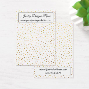 Elegante gouden confetti witte oorbellenhouder dis visitekaartje