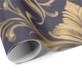 Elegante gouden Damask Cadeaupapier (Rol Hoek)