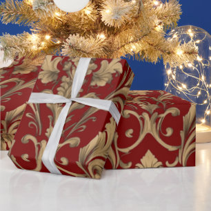 Elegante gouden Damask Cadeaupapier