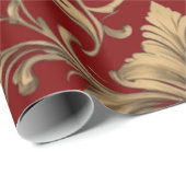 Elegante gouden  Damask Cadeaupapier (Rol Hoek)