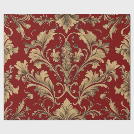 Elegante gouden Damask Cadeaupapier (Vlak)