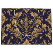 Elegante gouden  Damask Gift Bag Groot Cadeauzakje (Achterkant)