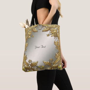Elegante gouden decoratieve bloem tas